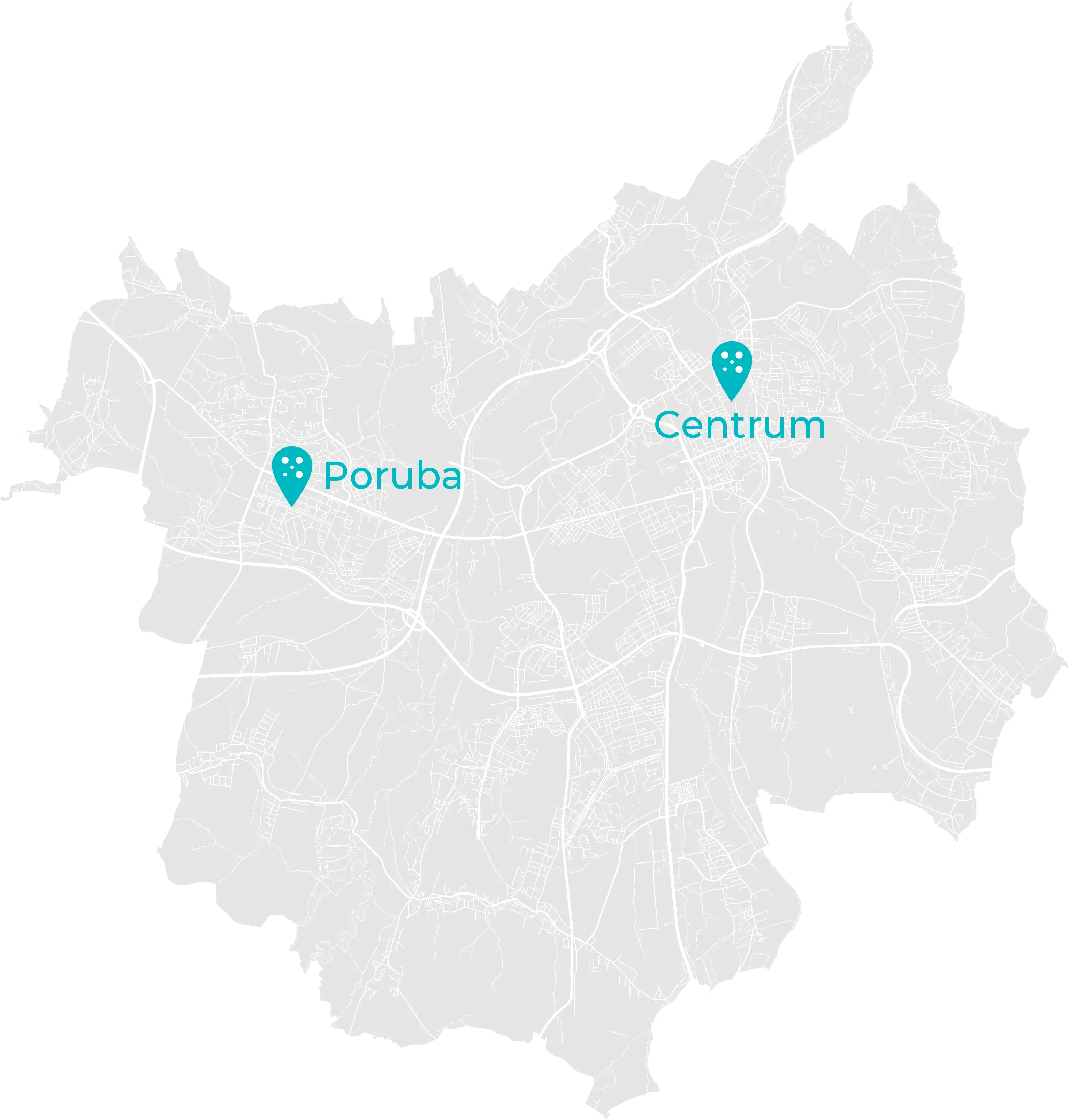 Mapa Ostravy